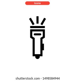 flashlight icon isolated sign symbol vector illustration - high quality black style vector icons
