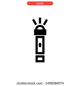 flashlight icon isolated sign symbol vector illustration - high quality black style vector icons
