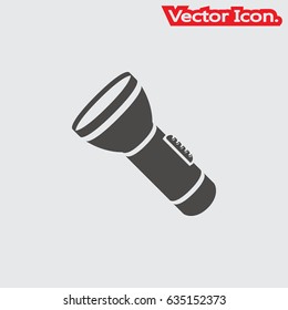 flashlight icon isolated sign symbol and flat style for app, web and digital design. Vector illustration.
