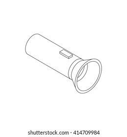 Flashlight icon, isometric 3d style 