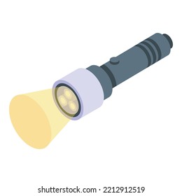 Flashlight icon isometric vector. Lamp torch. Light lantern