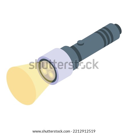 Flashlight icon isometric vector. Lamp torch. Light lantern