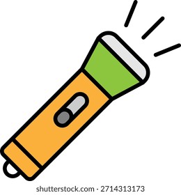 Icono de la linterna con los haces ligeros, Ilustración vectorial