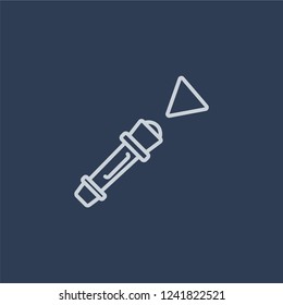 Flashlight icon. Flashlight linear design concept from Camping collection. Simple element vector illustration on dark blue background.