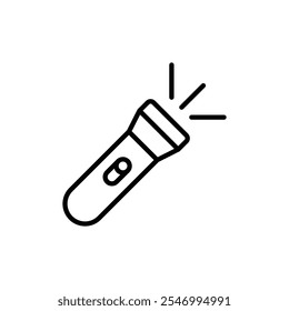 Flashlight icon linear logo isolated