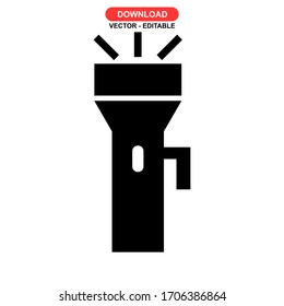 flashlight icon or logo isolated sign symbol vector illustration - high quality black style vector icons
