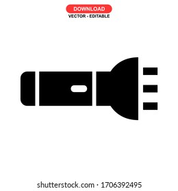flashlight icon or logo isolated sign symbol vector illustration - high quality black style vector icons
