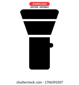 flashlight icon or logo isolated sign symbol vector illustration - high quality black style vector icons
