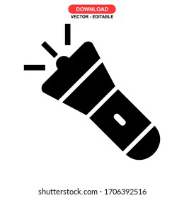 flashlight icon or logo isolated sign symbol vector illustration - high quality black style vector icons
