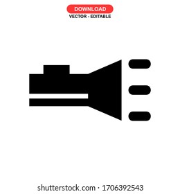 flashlight icon or logo isolated sign symbol vector illustration - high quality black style vector icons

