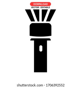flashlight icon or logo isolated sign symbol vector illustration - high quality black style vector icons
