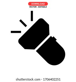 flashlight icon or logo isolated sign symbol vector illustration - high quality black style vector icons
