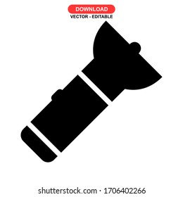 flashlight icon or logo isolated sign symbol vector illustration - high quality black style vector icons
