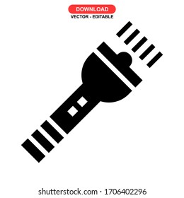 Icono de linterna o logotipo símbolo de signo aislado Ilustración vectorial de alta calidad Iconos vectoriales de estilo negro
