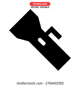 Icono de linterna o logotipo símbolo de signo aislado Ilustración vectorial de alta calidad Iconos vectoriales de estilo negro
