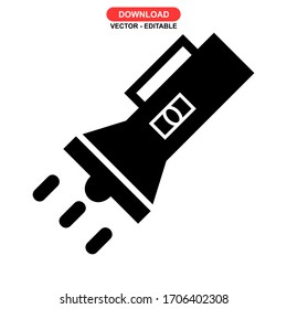 flashlight icon or logo isolated sign symbol vector illustration - high quality black style vector icons
