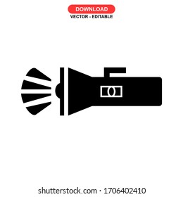 flashlight icon or logo isolated sign symbol vector illustration - high quality black style vector icons
