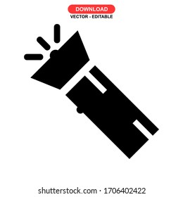 flashlight icon or logo isolated sign symbol vector illustration - high quality black style vector icons
