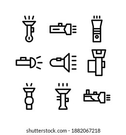 Icono de linterna o logotipo símbolo de señas aislado ilustración vectorial - Colección de iconos vectoriales de estilo negro de alta calidad
