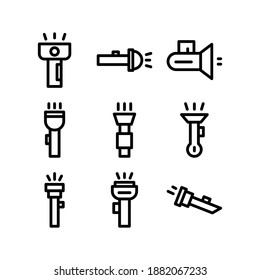 Icono de linterna o logotipo símbolo de señas aislado ilustración vectorial - Colección de iconos vectoriales de estilo negro de alta calidad
