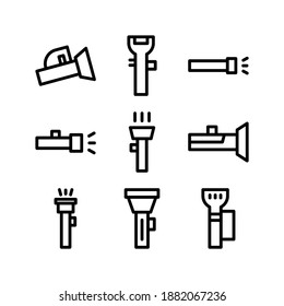 Icono de linterna o logotipo símbolo de señas aislado ilustración vectorial - Colección de iconos vectoriales de estilo negro de alta calidad
