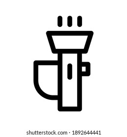 Icono de la linterna o logotipo símbolo de signo aislado ilustración vectorial - iconos vectoriales de estilo negro de alta calidad
