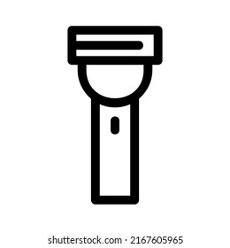 Taschenlampe, Symbol oder Logo, einzelne Zeichen, Vektorgrafik - hochwertige Vektorsymbole im schwarzen Stil
