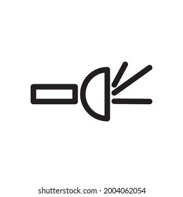 flashlight icon or logo vector illustration of isolated sign symbol, vector illustration with high quality black outline.