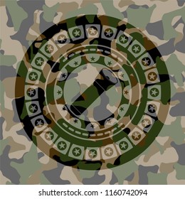 flashlight icon on camouflage texture