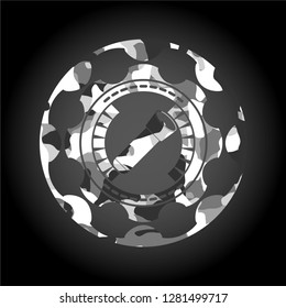flashlight icon on grey camo texture