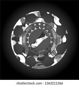 flashlight icon on grey camo pattern