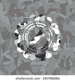 flashlight icon on grey camouflaged pattern