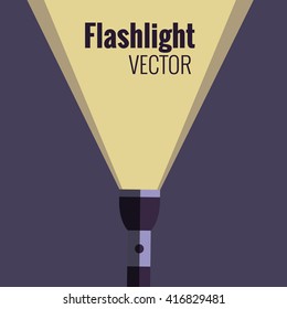 Flashlight  icon on night background isolated. Vector flat flashlight illustration. Concept of flat flashlight in dark. Colorful flashlight icon for your design. Pocket flashlight icon