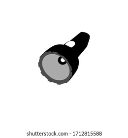 Flashlight icon on white background. Silhouette vector style.