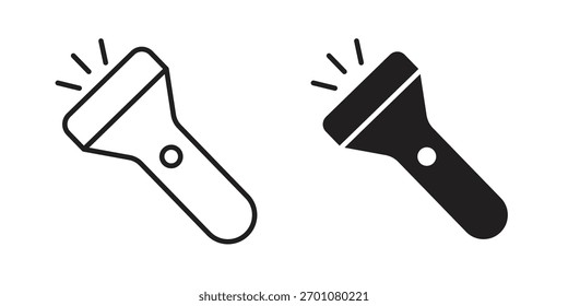 Ícone de lanterna símbolo de conceito de contorno com traçado editável em branco