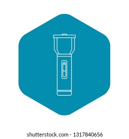 Flashlight icon. Outline illustration of flashlight vector icon for web