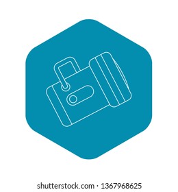 Flashlight icon. Outline illustration of flashlight vector icon for web