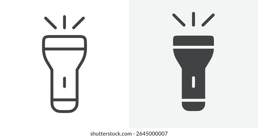 Flashlight icon Outline vector sign