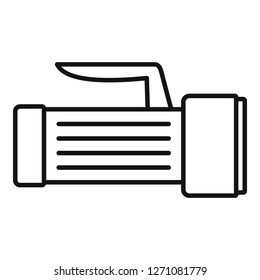 Flashlight icon. Outline flashlight vector icon for web design isolated on white background