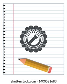 flashlight icon penciled. Vector Illustration. Detailed.