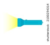 Flashlight icon. Pocket electric torch. Colored silhouette. Side view. Vector simple flat graphic illustration. The isolated object on a white background. Isolate.