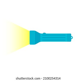 Flashlight icon. Pocket electric torch. Colored silhouette. Side view. Vector simple flat graphic illustration. The isolated object on a white background. Isolate.