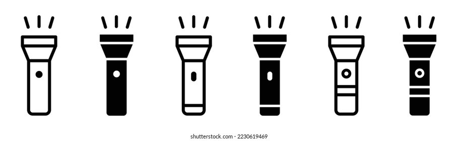 Flashlight icon. Pocket torch icon. Lamp icon, vector illustration