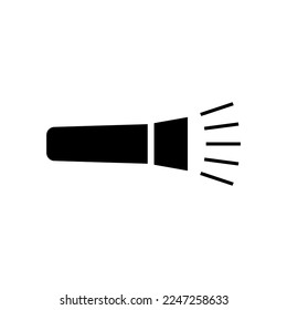 Flashlight icon. Portable hand-held elctric lamp or torch. Vector Illustration