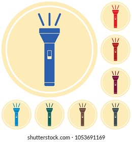 Flashlight icon. Portable torch vector isolated illustration

