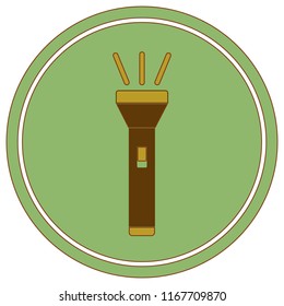 Flashlight icon. Portable torch vector isolated illustration

