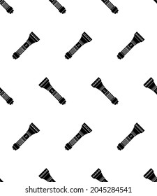 Flashlight Icon Seamless Pattern, Torch Icon, Hand Held Portable Electric Light Vector Art Illustration