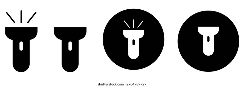 Conjunto de Ícones de Lanterna - Linha Mínima, Silhueta Sólida e Designs de Vetor Plano para Aplicativos, 
Ferramentas e IU da Web