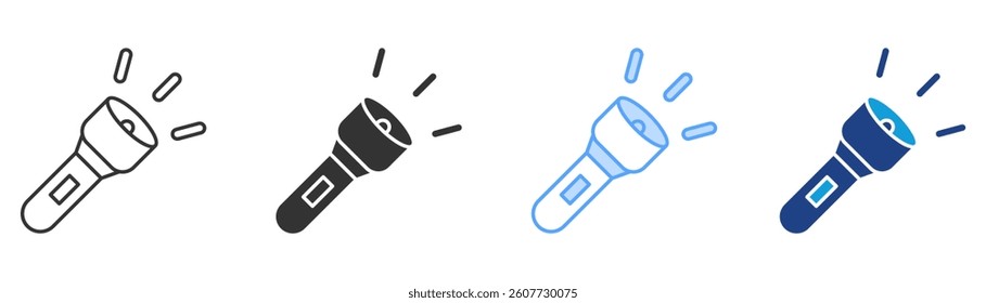 Flashlight Icon Set Multiple Style Collection