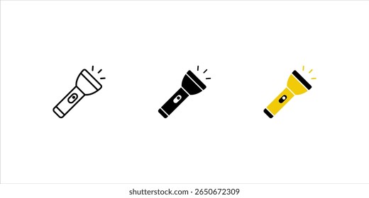 Flashlight icon set. sign for mobile concept and web design. vector illustration
